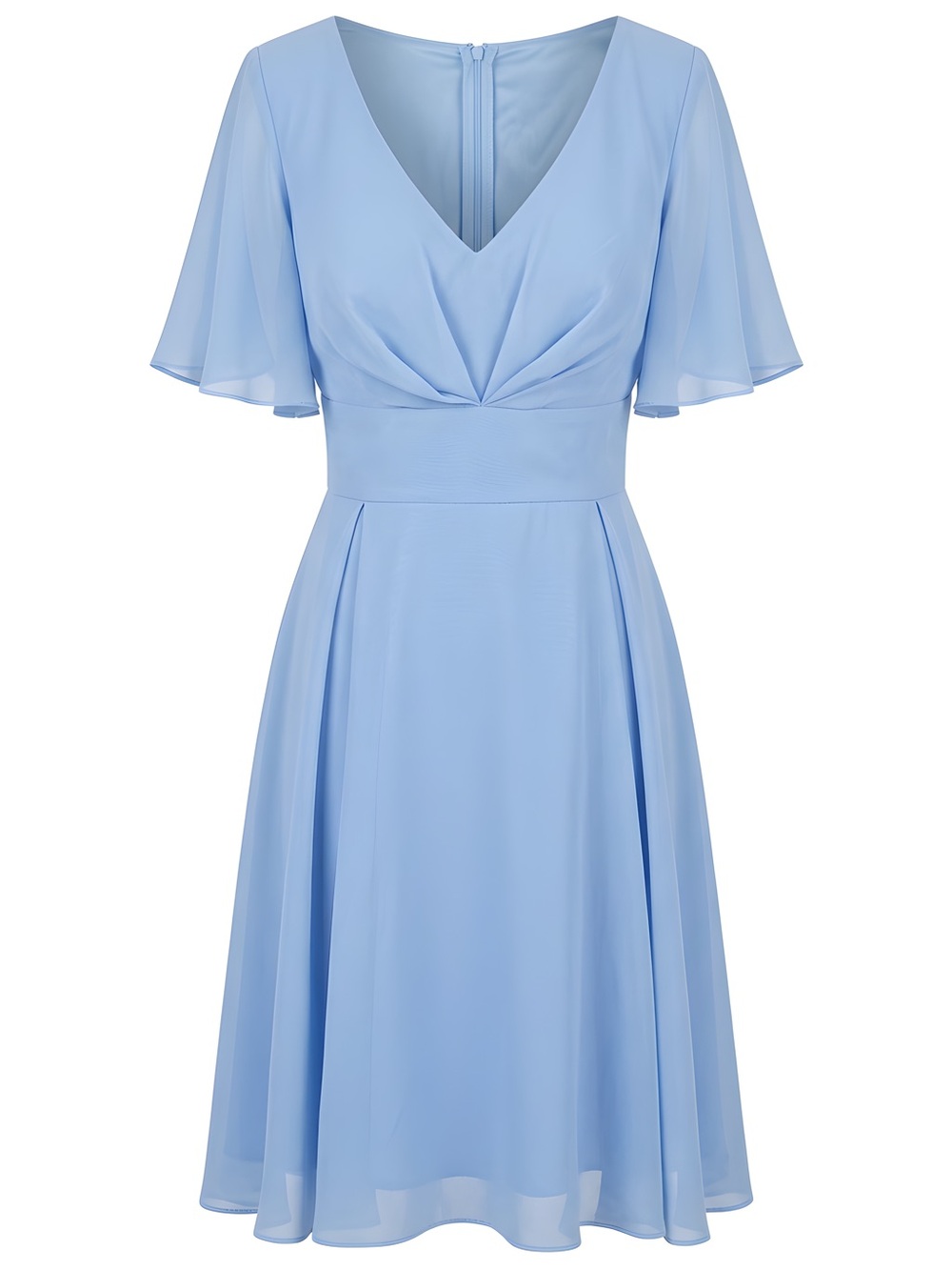 JJs House Light Blue Midi Dress with V-Neck